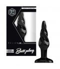 BOTTOM LINE MODEL 5 7” RUBBER BUTT PLUG BLACK