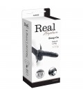 REAL RAPTURE AIR FEELING 8" HOLLOW STRAP-ON WITH SCROTUM BLACK