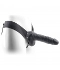 REAL RAPTURE AIR FEELING 8" HOLLOW STRAP-ON WITH SCROTUM BLACK