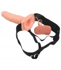 REAL RAPTURE AIR FEELING 8" HOLLOW VIBRATING STRAP-ON WHITE