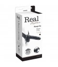 STRAP-ON OCO COM VIBRAÇÃO E TESTÍCULOS REAL RAPTURE AIR FEELING 8" PRETO