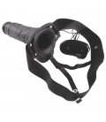 REAL RAPTURE AIR FEELING 8" HOLLOW VIBRATING STRAP-ON WITH SCROTUM BLACK