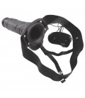 STRAP-ON HUECO CON VIBRACIÓN Y TESTICULOS REAL RAPTURE AIR FEELING 8" NEGRO