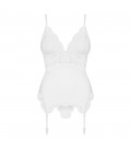 OBSESSIVE 810-COR CORSET AND THONG WHITE