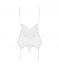 OBSESSIVE 810-COR CORSET AND THONG WHITE