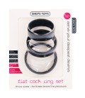 CONJUNTO DE ANILLOS PARA EL PENE FLAT COCK RINGS SET NEGROS