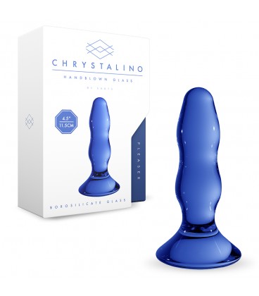 PLUG EM VIDRO PLEASER CHRYSTALINO AZUL