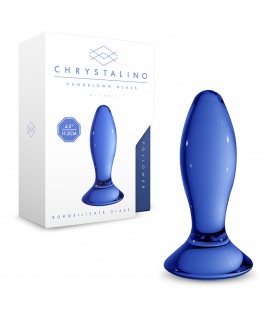 PLUG EM VIDRO FOLLOWER CHRYSTALINO AZUL