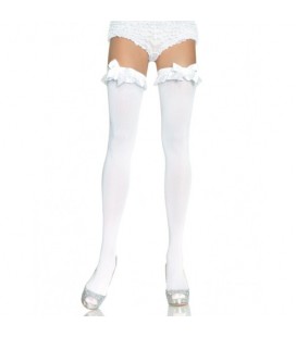 WHITE THIGH HIGHS WITH BOWS