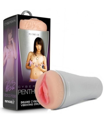 MASTURBADOR CON VIBRACIÓN DELUXE CYBERSKIN PENTHOUSE PET MARICA HASE