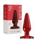 PLUG & PLAY 3” ACRYLIC BUTT PLUG RED