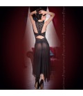GOWN AND THONG CR-4146 BLACK
