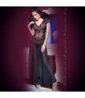 GOWN AND THONG CR-4167 BLACK