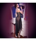 GOWN AND THONG CR-4162 BLACK