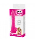 REAL SAFE LONG STOCKY SILICONE DILDO PINK
