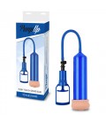 PUSH TOUCH SENSE PENIS PUMP WITH STROKER BLUE