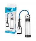 PRESSURE TOUCH PUSH PENIS PUMP WITH GAUGE CLEAR