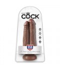 KING COCK 7” TWO COCKS ONE HOLE REALISTIC DILDO BROWN