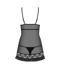 OBSESSIVE 837-BAB BABYDOLL AND THONG BLACK