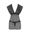 CAMISA DE NOITE E TANGA 857-BAB OBSESSIVE PRETA