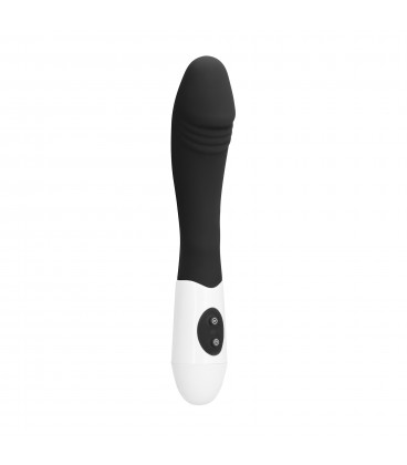 GC RIBBED SILICONE VIBRATOR BLACK