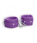 OUCH! PLUSH LEATHER WRIST CUFFS PURPLE