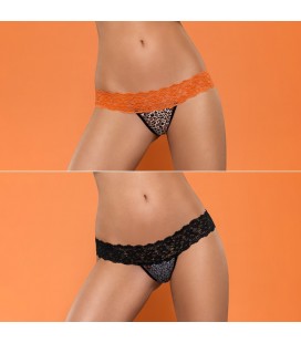 PACK 2 TANGAS LACEA OBSESSIVE NEGRO Y NARANJA