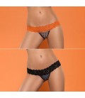 OBSESSIVE LACEA 2 THONG PACK BLACK AND ORANGE