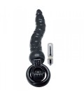 ANILLO VIBRADOR CON DILDO TIMELESS 2 STABS NEGRO