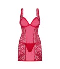 OBSESSIVE ROUGEBELLE CHEMISE AND THONG RED