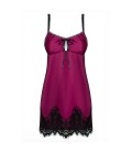 OBSESSIVE 861-CHE CHEMISE AND THONG BORDEAUX