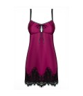 OBSESSIVE 861-CHE CHEMISE AND THONG BORDEAUX