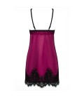OBSESSIVE 861-CHE CHEMISE AND THONG BORDEAUX