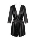 OBSESSIVE ROBE AND THONG SATINIA BLACK