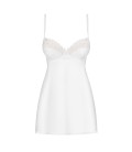 OBSESSIVE 871-CHE CHEMISE AND THONG WHITE