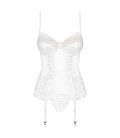 OBSESSIVE 871-COR CORSET AND THONG WHITE