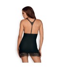 OBSESSIVE CHICCANTA CHEMISE AND THONG BLACK