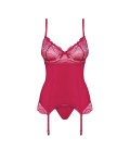 OBSESSIVE ROSALYNE CORSET AND THONG RED