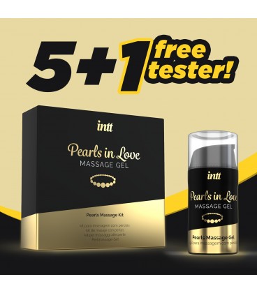 PACK 5 + 1 TESTER GEL DE MASSAGEM COM COLAR DE PÉROLAS PEARLS IN LOVE INTT 15ML