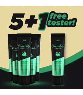 PACK 5 + 1 TESTER LUBRICANTE CON SABOR A CANNABIS INTT 100ML