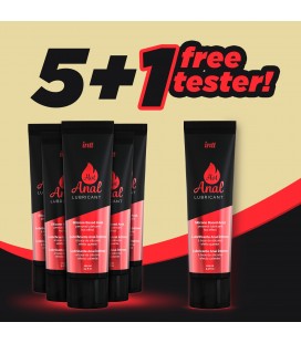 PACK 5 + 1 TESTER LUBRICANTE ANAL CON EFECTO CALOR INTT 100ML