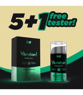 PACK 5 + 1 TESTER GEL COM VIBRAÇÃO VIBRATION GANJAH INTT 15ML