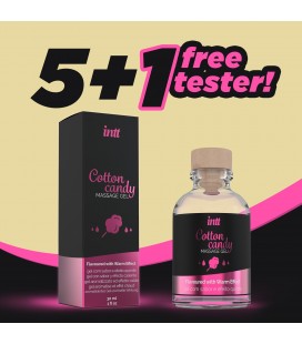 PACK 5 + 1 TESTER INTT COTTON CANDY FLAVOURED MASSAGE GEL 30ML