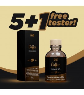 PACK 5 + 1 TESTER GEL DE MASAJE CON SABOR A CAFE INTT 30ML