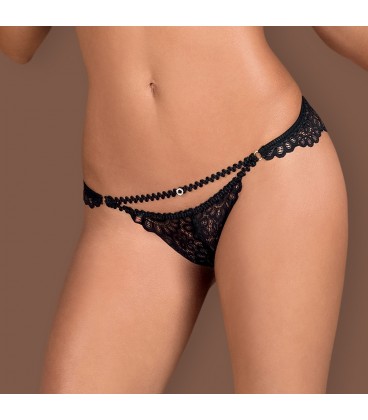 OBSESSIVE MIXTY CROTCHLESS PANTY BLACK