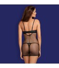 OBSESSIVE REDELLA CHEMISE AND THONG BLACK