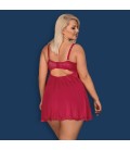 QUEEN SIZE OBSESSIVE ROSALYNE BABYDOLL AND THONG RED