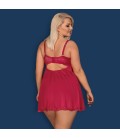 QUEEN SIZE OBSESSIVE ROSALYNE BABYDOLL AND THONG RED