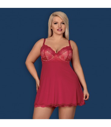 QUEEN SIZE OBSESSIVE ROSALYNE BABYDOLL AND THONG RED