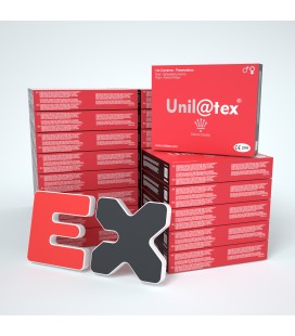 25 CAJAS DE 144 CONDONES ROJOS DE FRESA UNILATEX